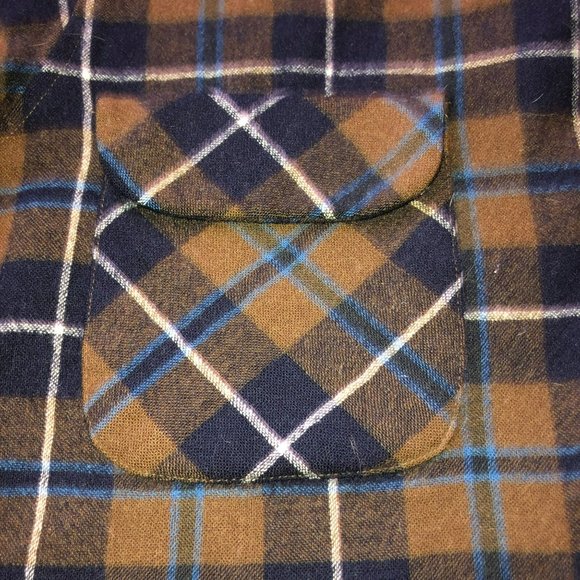 VTG PENDLETON ORIGINAL BOARD SHIRT SZ L LOOP COLLAR WOOL USA BROWN SURF PLAID - Picture 4 of 8